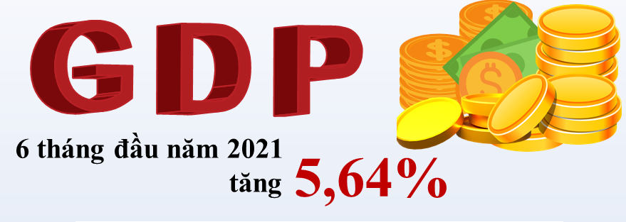 Infographic - GDP 6 tháng đầu năm tăng 5,64%